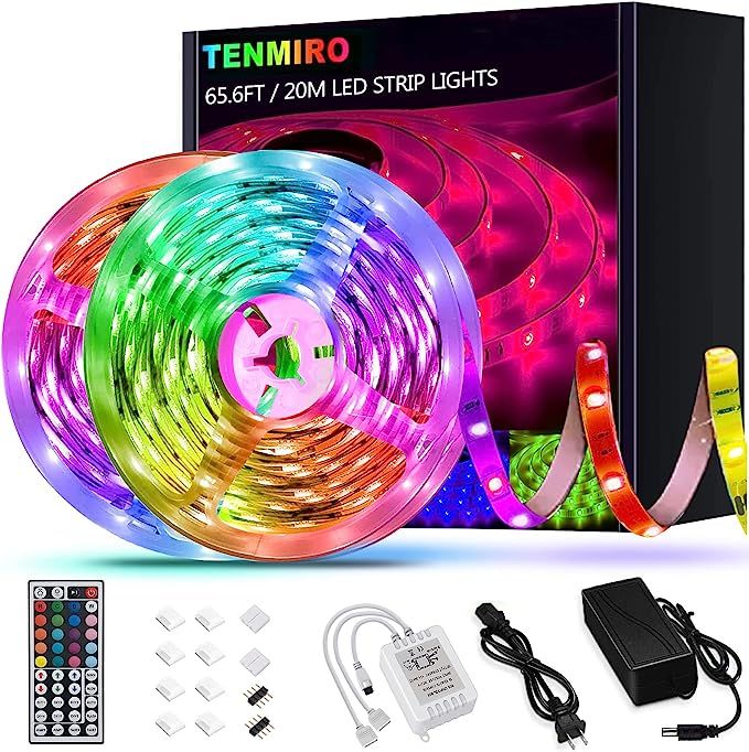 Tenmiro 65.6ft Led Strip Lights, Ultra Long RGB 5050 Color Changing LED Light Strips Kit with 44 ... | Amazon (US)