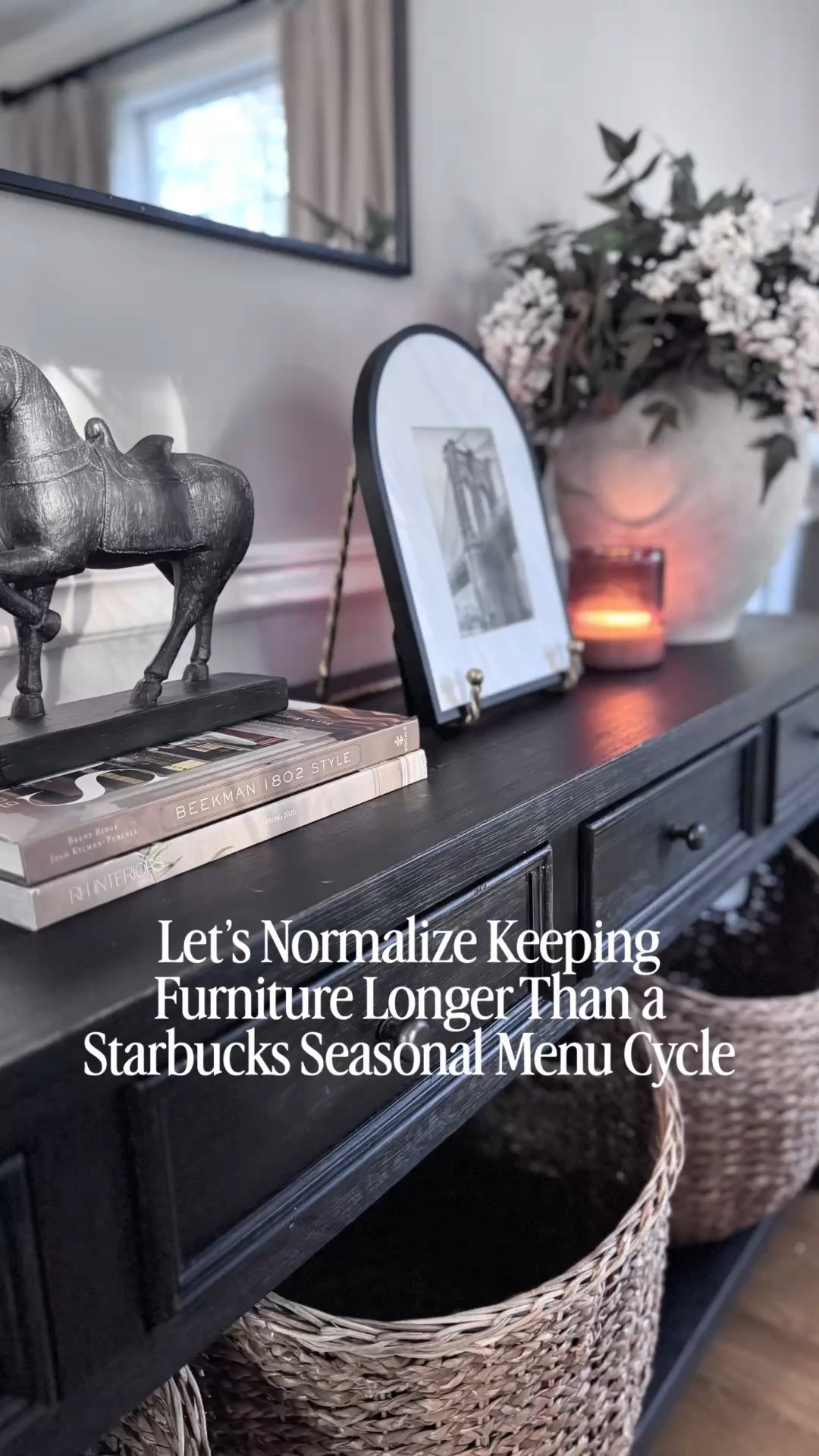 My mom always taught me to buy once and buy good. Quality over trendy has served me well over the years. For example,  my console table. I purchased it from Pier 1 Imports for my very first apartment after I graduated from college in the late 90s. It’s solid pine, and I loved it and have dragged it with me to 2 apartments and two homes since then.

So, splurge on the good stuff once in awhile. Because it’s worth it and it will last. And, maybe you’ll still have enough left over to buy yourself a seasonal Starbucks drink 😉

🛒🔗 Comment SHOP for links to all the decor featured here. Except the console table. Because sadly, Pier 1 Imports is long gone… 

#decor #reels #homedecor #spring #cozyhome


#LTKHome #LTKSeasonal