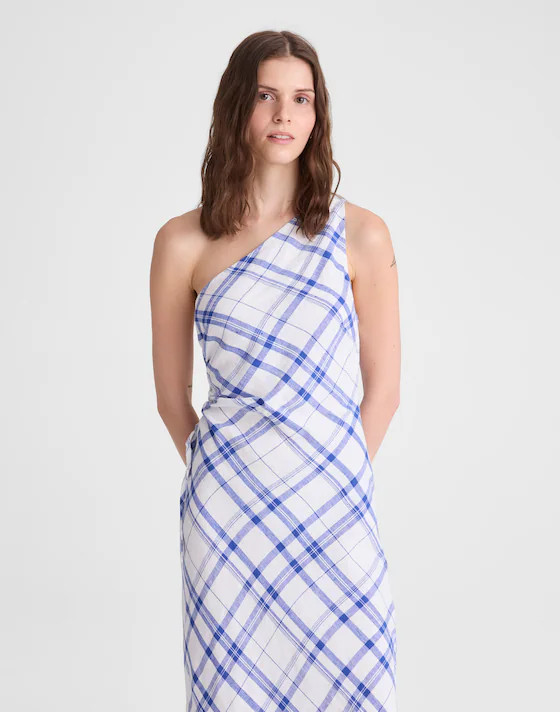 Ruched One-Shoulder Midi Dress | Madewell