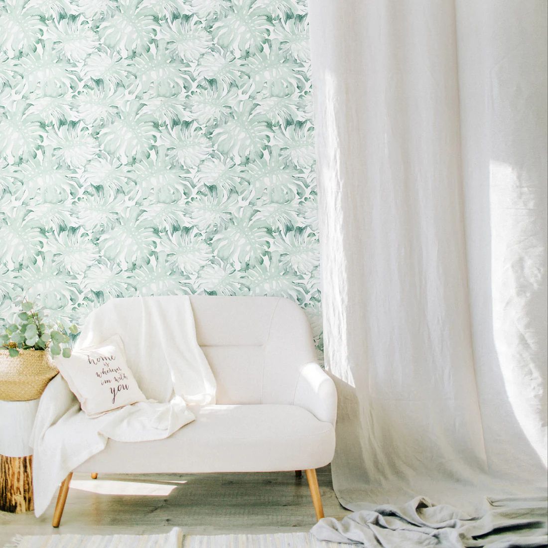 Palm leaves removable wallpaper | Livettes Wallpaper