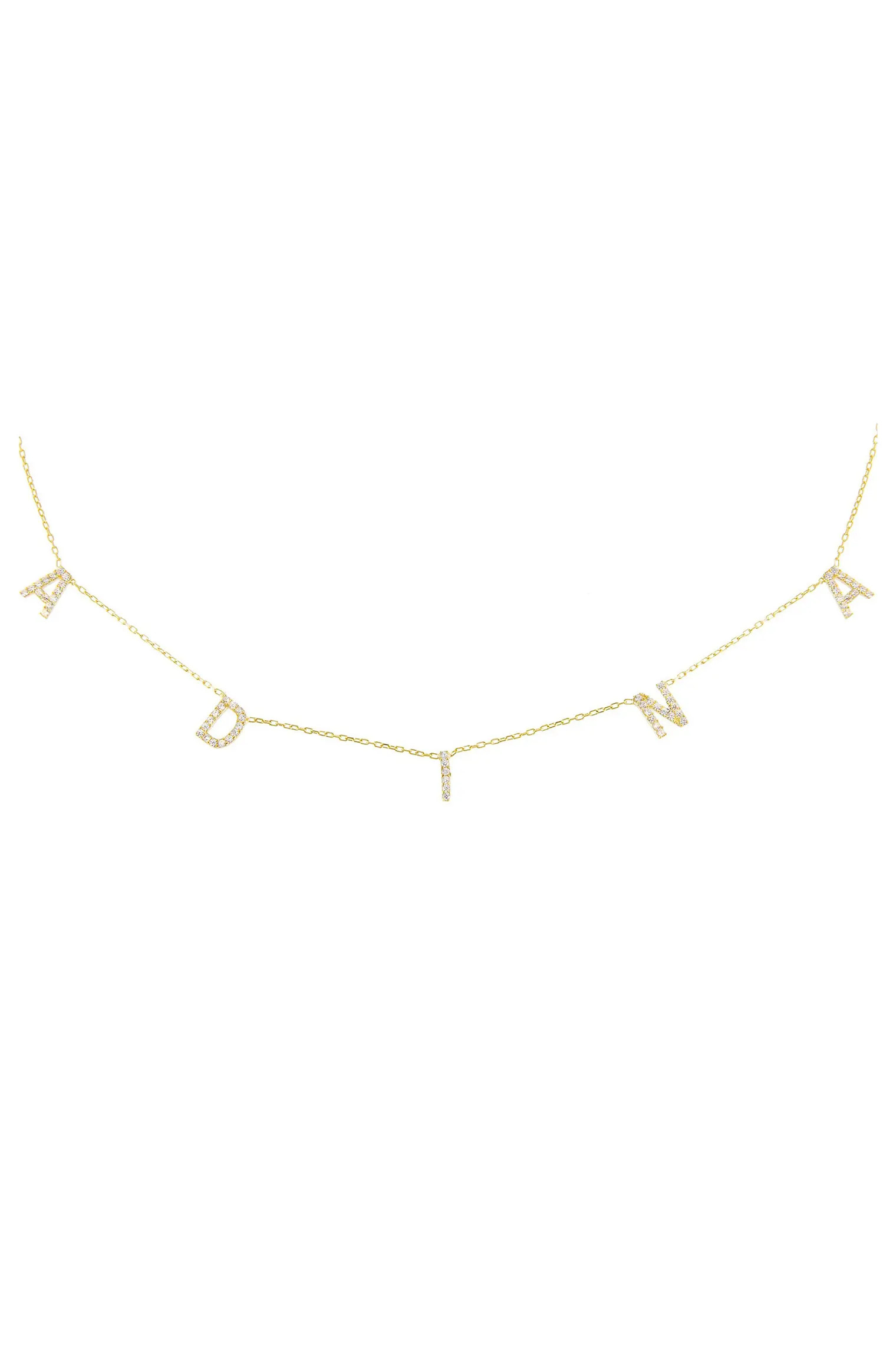 Personalized Pavé Block Name Station Necklace | Nordstrom