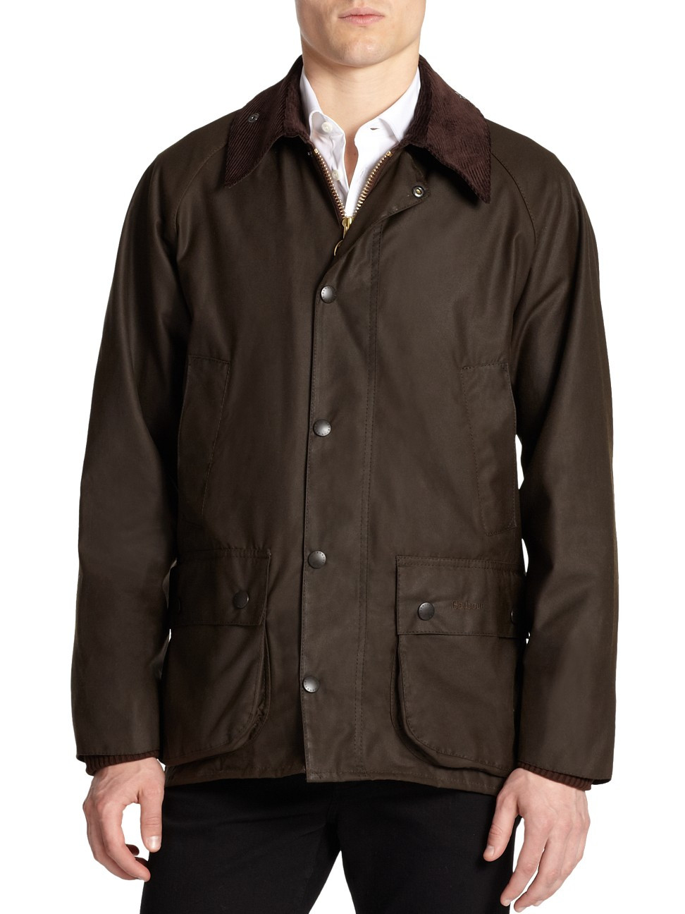Men's Barbour Bristol Wax Jacket - Olive - Size 38 | Saks Fifth Avenue