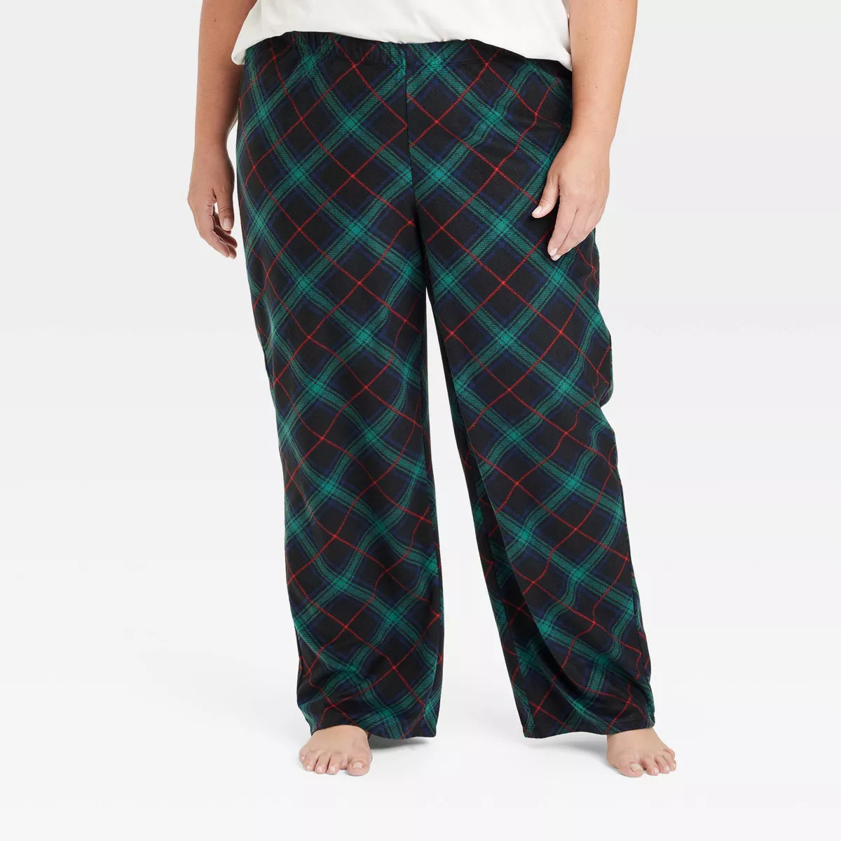 Women's Plaid Microfleece Holiday Matching Family Pajama Pants - Wondershop™ Black | Target