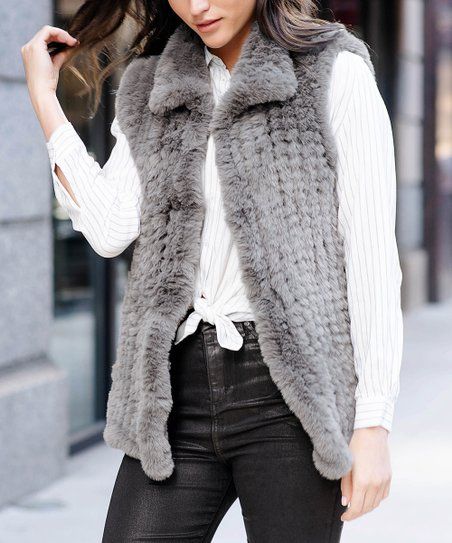 Slate Gray Faux Fur Vest - Women & Plus | Zulily