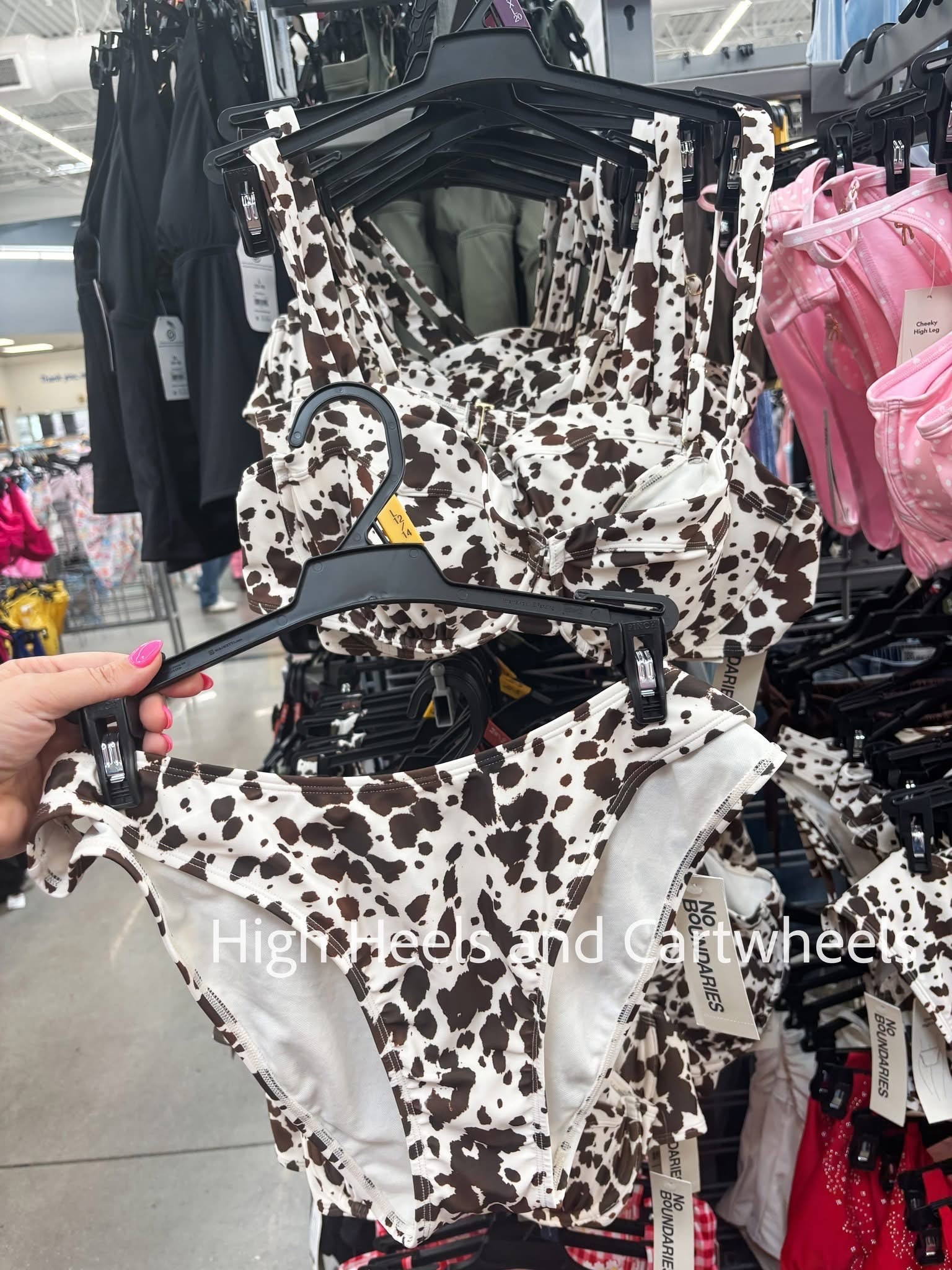 Cow print swimsuit? Say no more! 