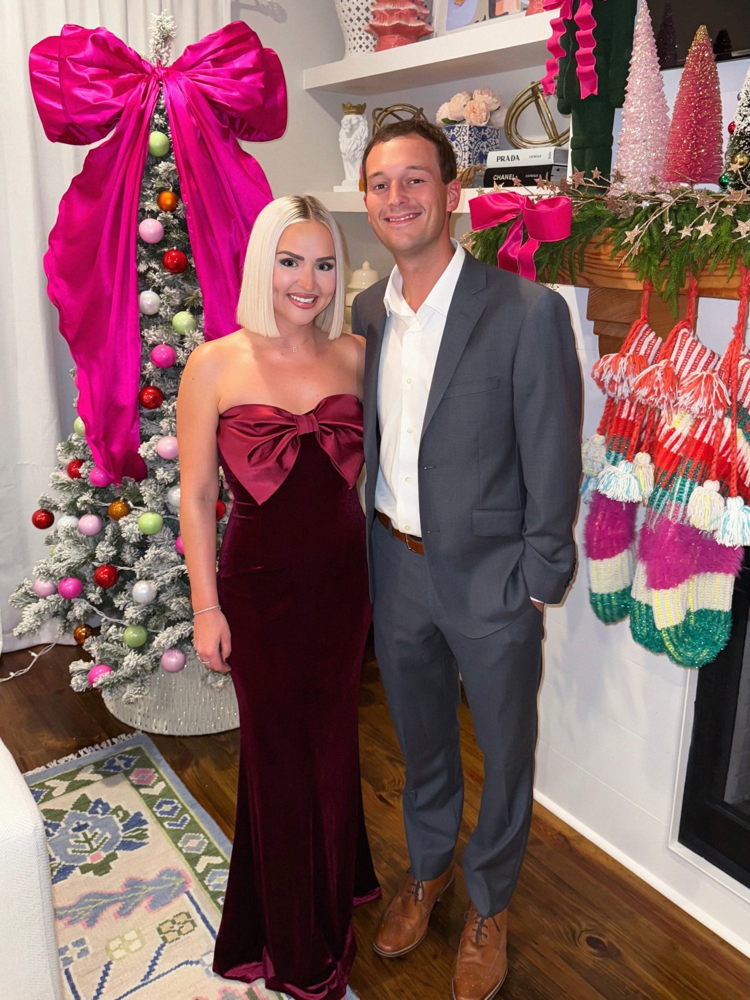 Burgundy velvet bow strapless maxi dress / velvet gown / velvet holiday dress / velvet bow dress 
Size: XS (TTS - some stretch) 

#LTKHoliday #LTKParties #LTKHome