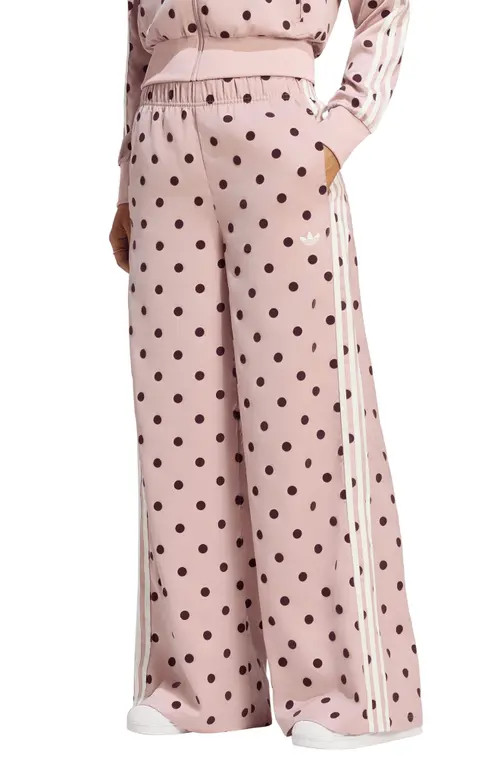 adidas Originals Firebird Polka Dot Wide Leg Track Pants in Dual Lilac at Nordstrom, Size Small | Nordstrom