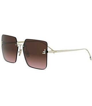 FENDI Women's FENDI First 59mm Geometric Square Sunglasses - Shiny Light Gold/Red | Dillard's