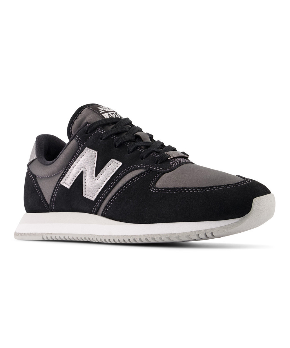 New Balance Women's Sneakers BLACK/SILVER/BLACK - Black & Silver 420v2 Suede Running Shoe - Women | Zulily