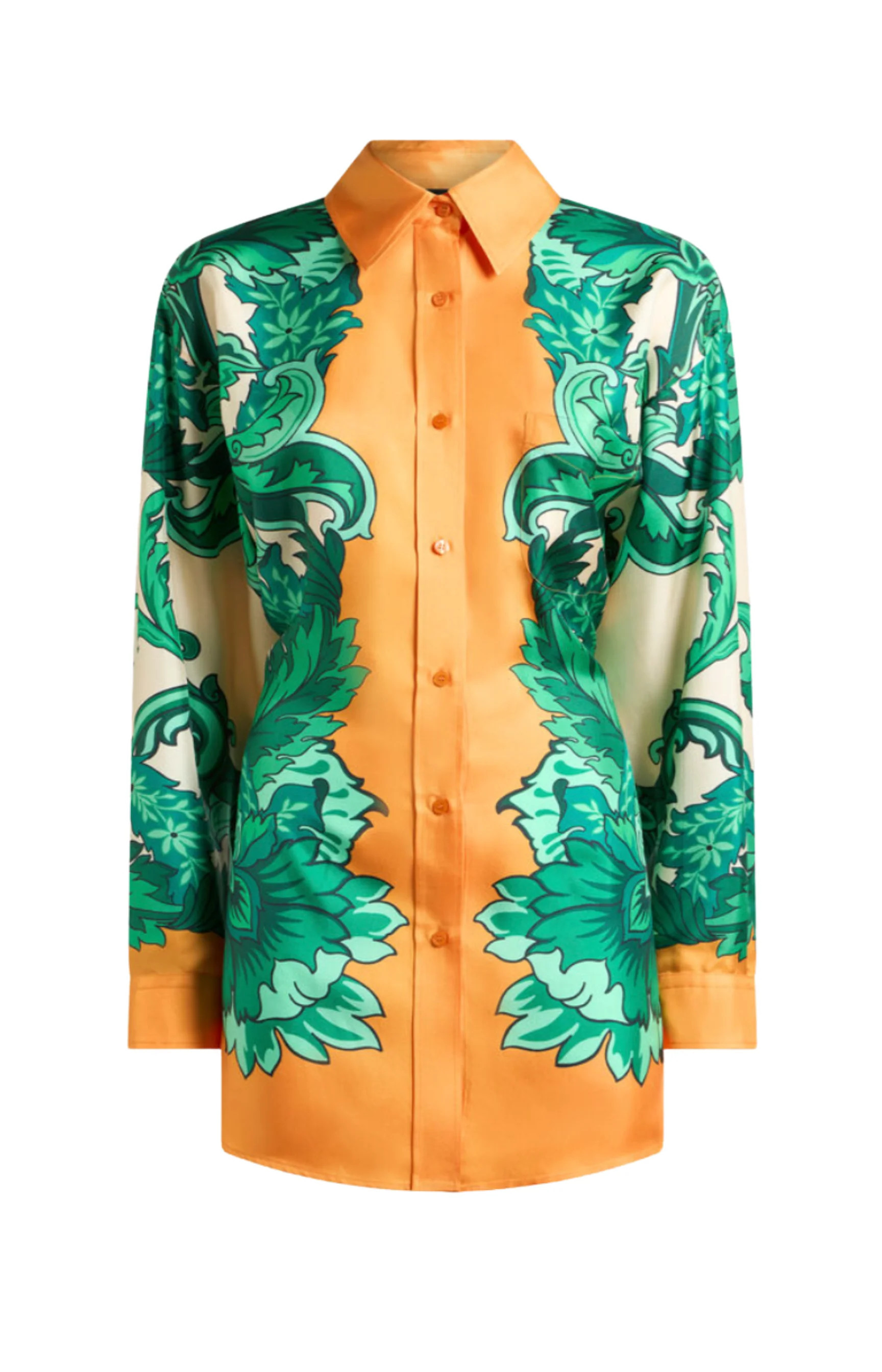 Shirt with Scarf-Style Floral Print And Rear Knot | Ludivine