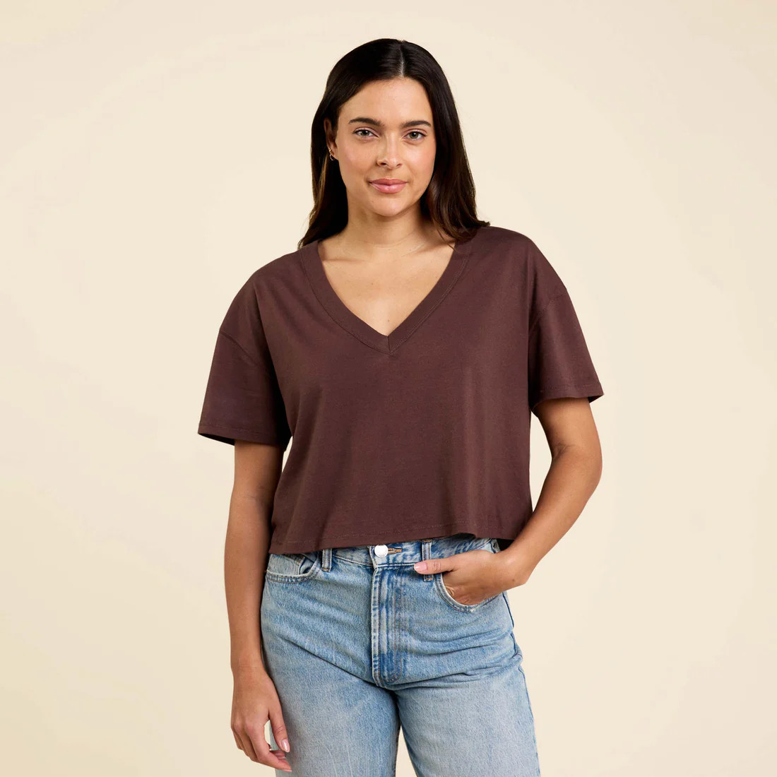 Boxy V-Neck Tee | nuuds
