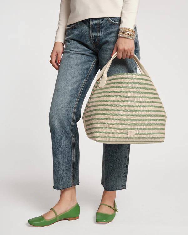 Sweet Pea Raffia - Blue Stripe | Frances Valentine