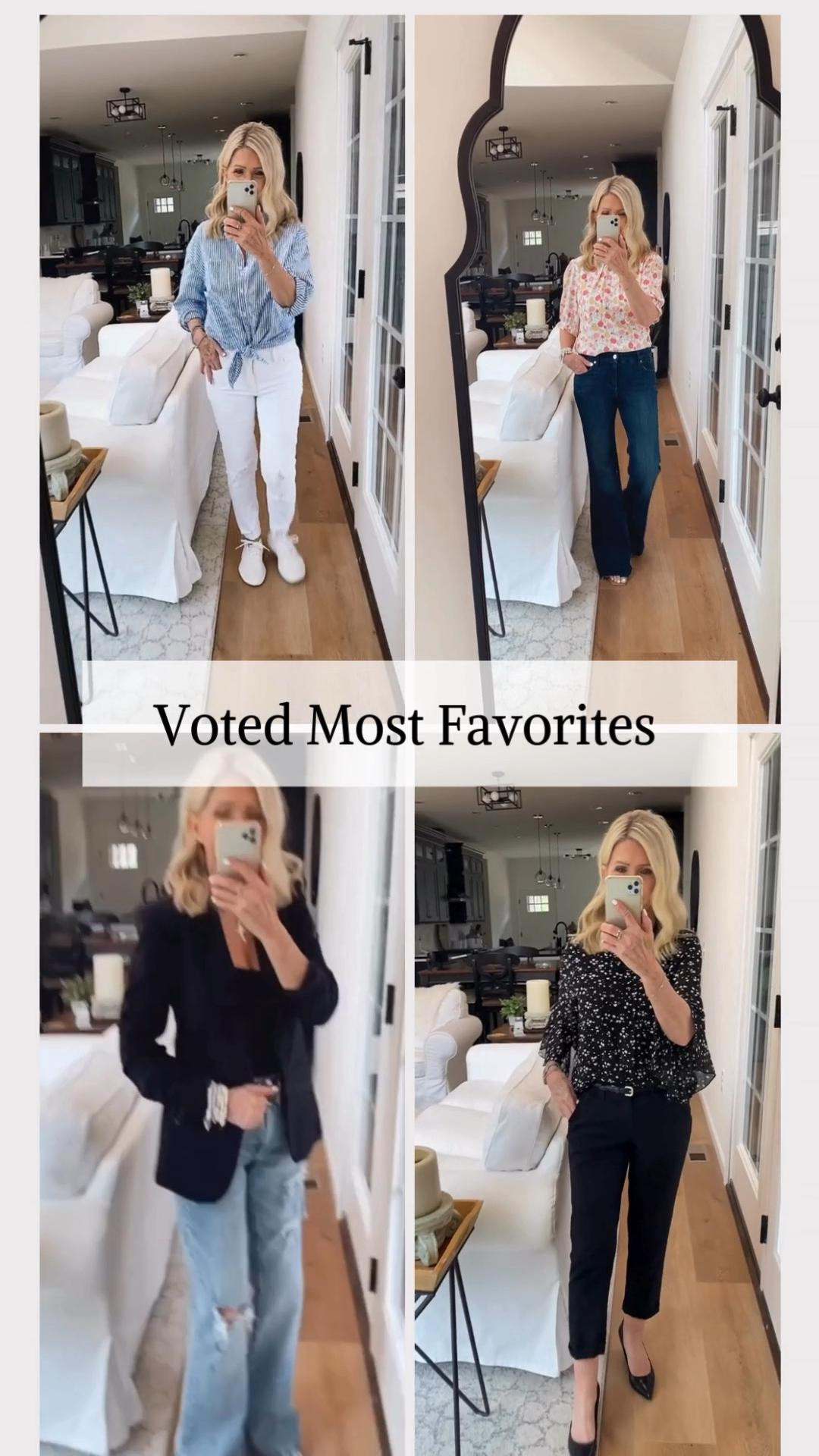 Favorite Outfits of the Day!💕 spring outfit inspiration Take a look. Wearing small in tops/26 or 4 jeans/ size 2 blazer/jacket #ootd #fashionfinds 

#LTKFindsUnder50 #LTKSaleAlert #LTKStyleTip