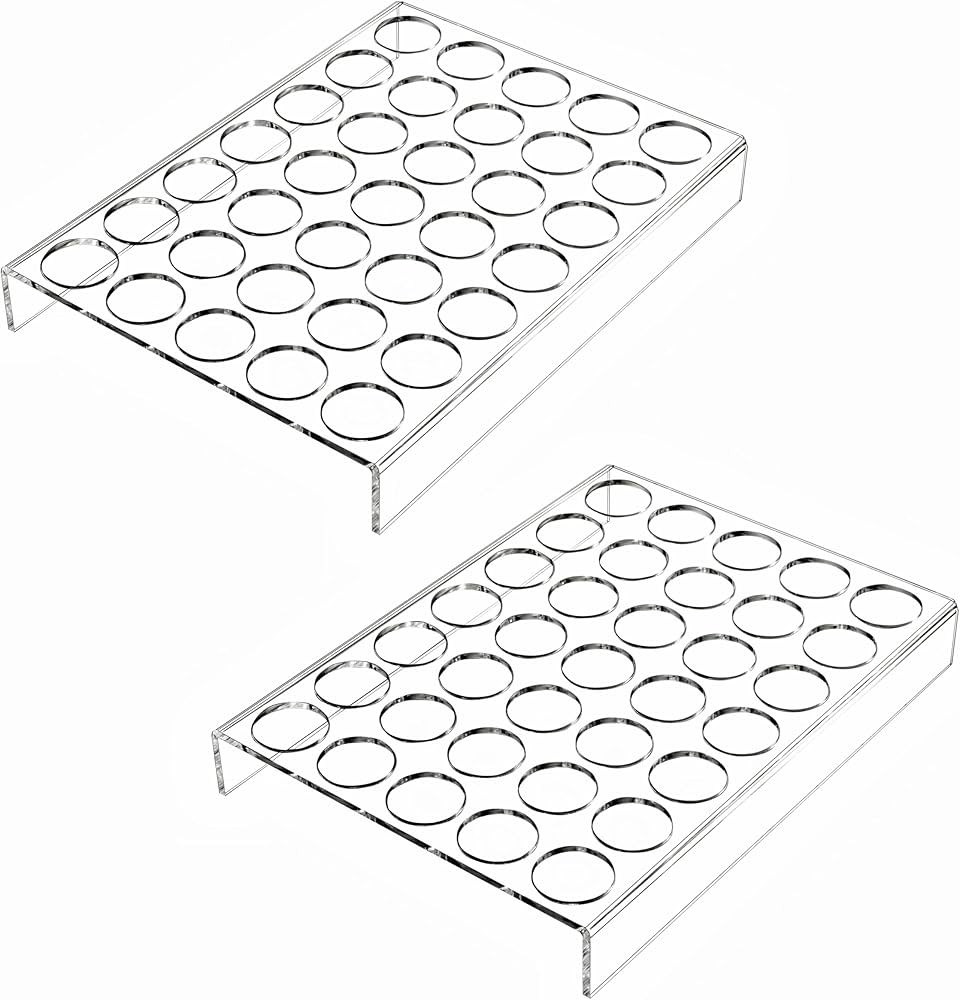 IEEK 2 Pack of 35 Slots Flat Countertop Coffee Pod Holder K Cup Organizer Tray Clear Acrylic Coff... | Amazon (US)