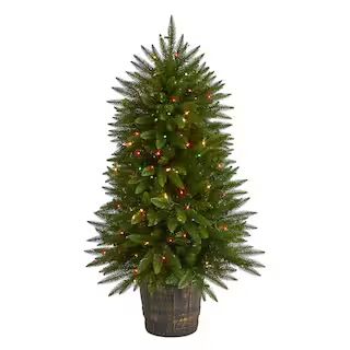 5ft. Pre-Lit Sierra Fir Artificial Potted Christmas Tree with Multicolored Lights | Michaels Stores