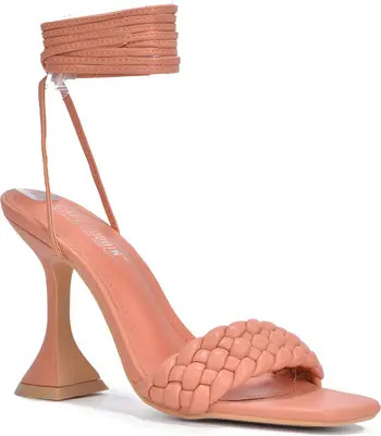 CAPE ROBBIN Curve Braided Sandal with Wrap Around Strap | Nordstromrack | Nordstrom Rack