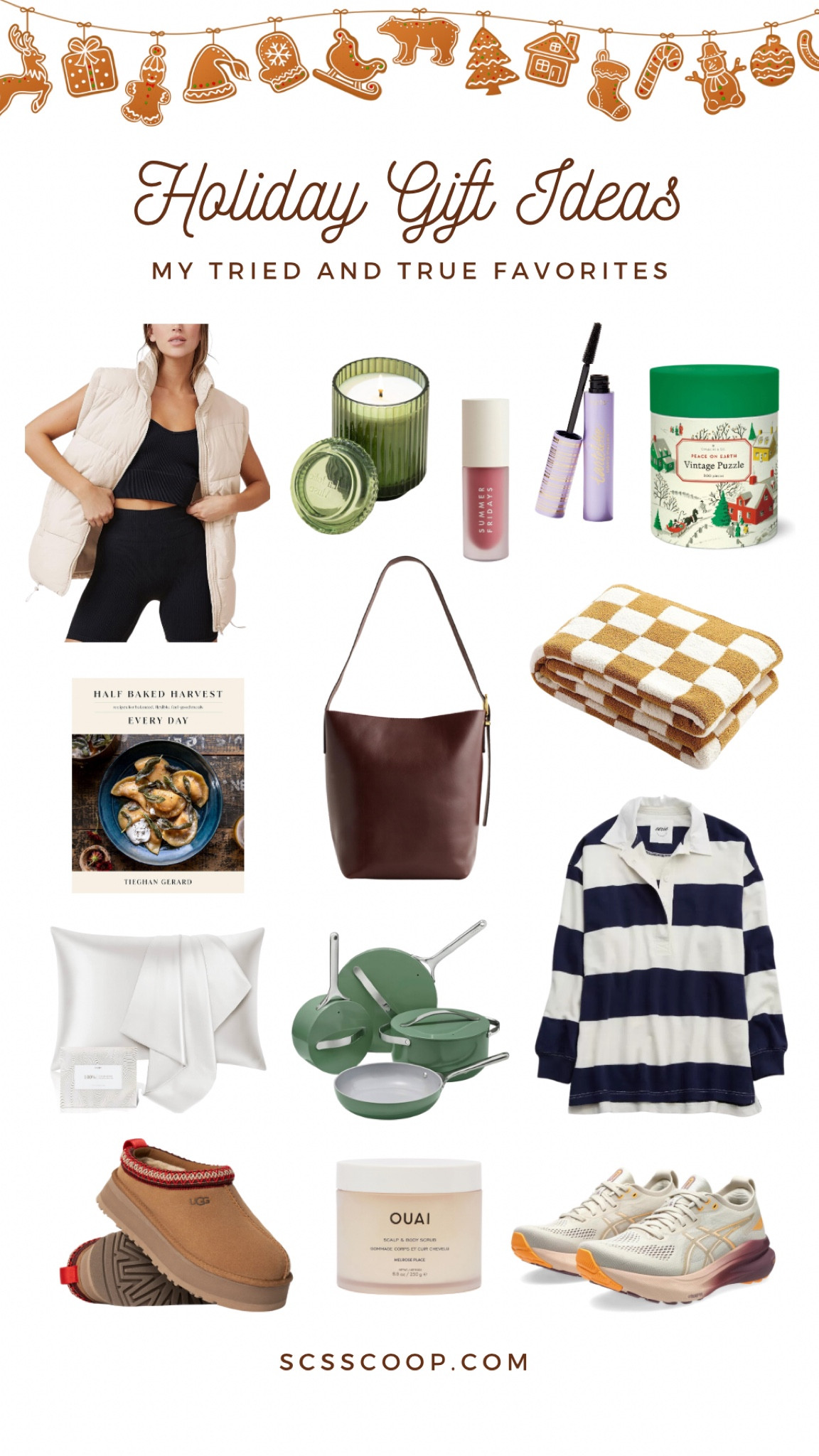 Holiday gift ideas - my tried and true favorite things! The vest, leather tote bag, rugby sweatshirt, Christmas tree candle, silk pillowcase, ceramic cookware, lengthening mascara & soft oversized blanket are all on sale for Cyber Week too

Holiday gift guide, gift ideas for her and parents

#LTKHoliday #LTKCyberWeek #LTKSaleAlert