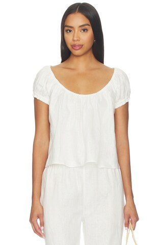 Tularosa Wilma Linen Top in White from Revolve.com | Revolve Clothing (Global)