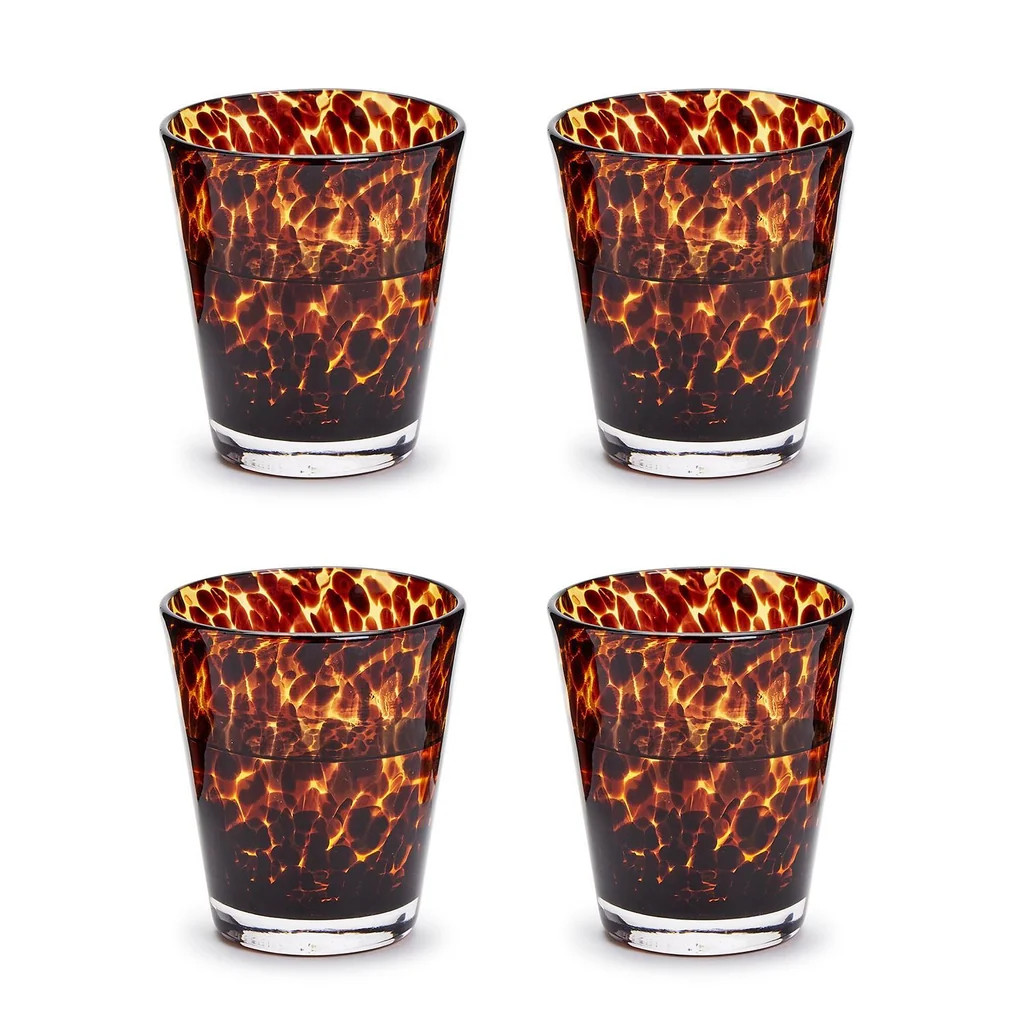 Tortoise Print Double Old Fashion Glass | Over The Moon