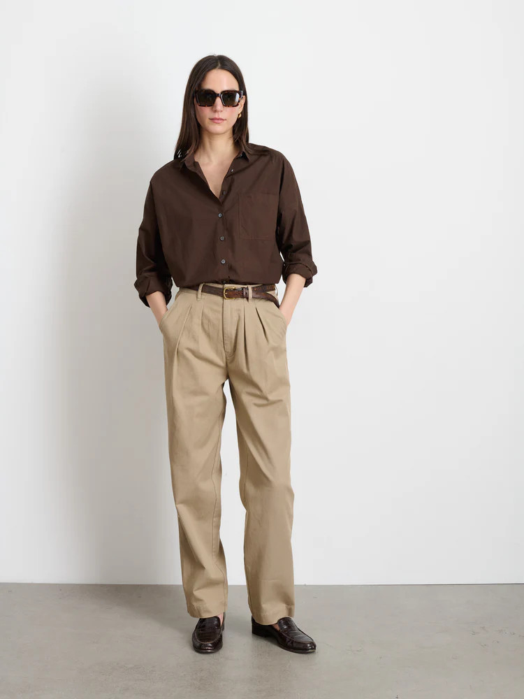 Keaton Double Pleat Pant in Twill | Alex Mill