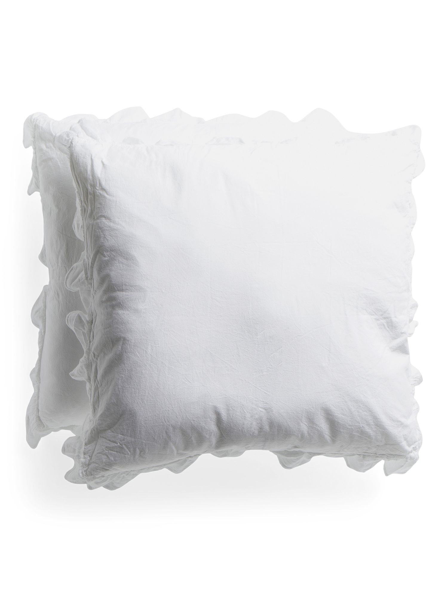 Made In Portugal 26x26 2pk Ruffle Euro Pillows | TJ Maxx