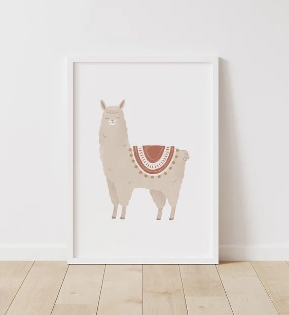 Neutral Llama Print Llama Nursery Art PRINTABLE Wall Art | Etsy | Etsy (US)