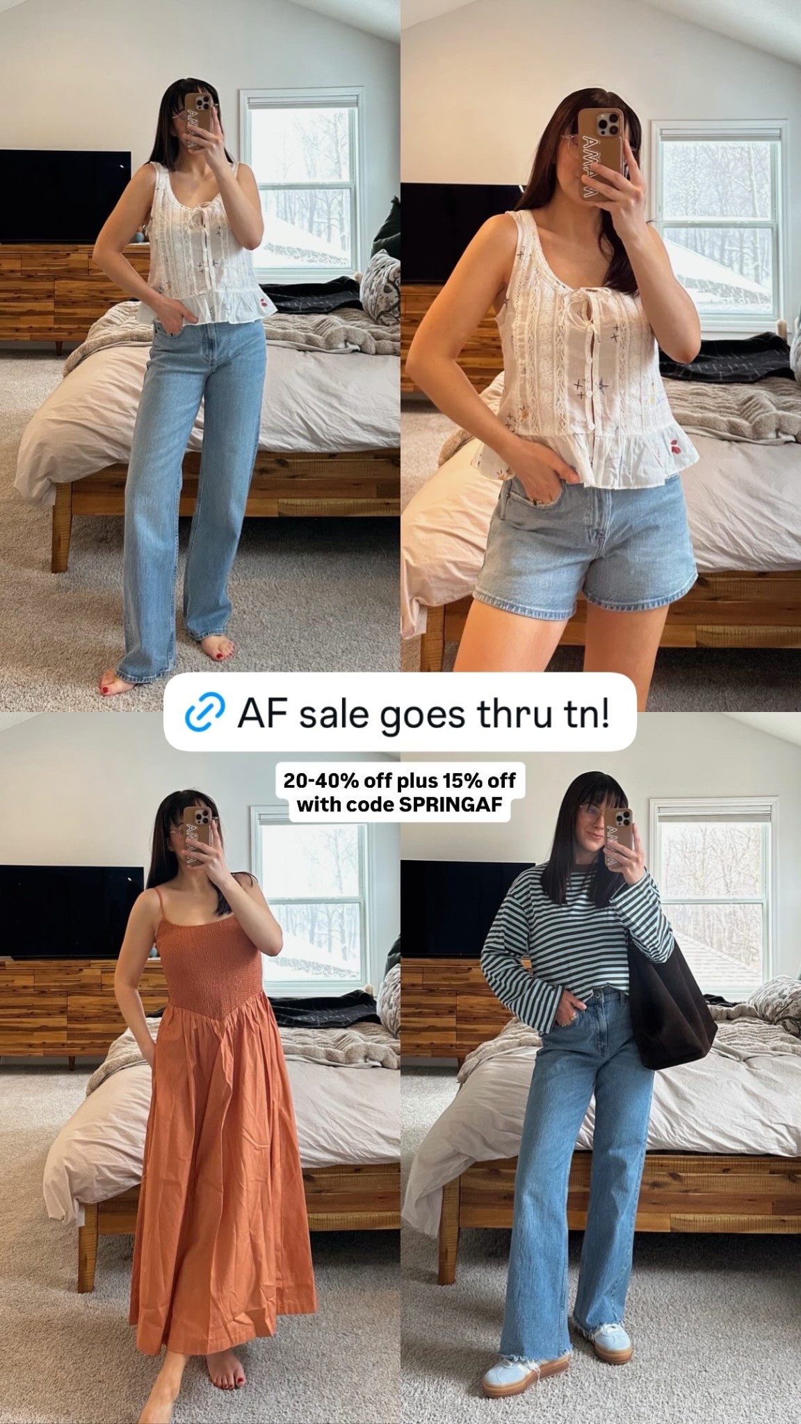 Abercrombie 20-40% off use code SPRINGAF for extra 15% off!!

#LTKSaleAlert #LTKootd #LTKgrwm