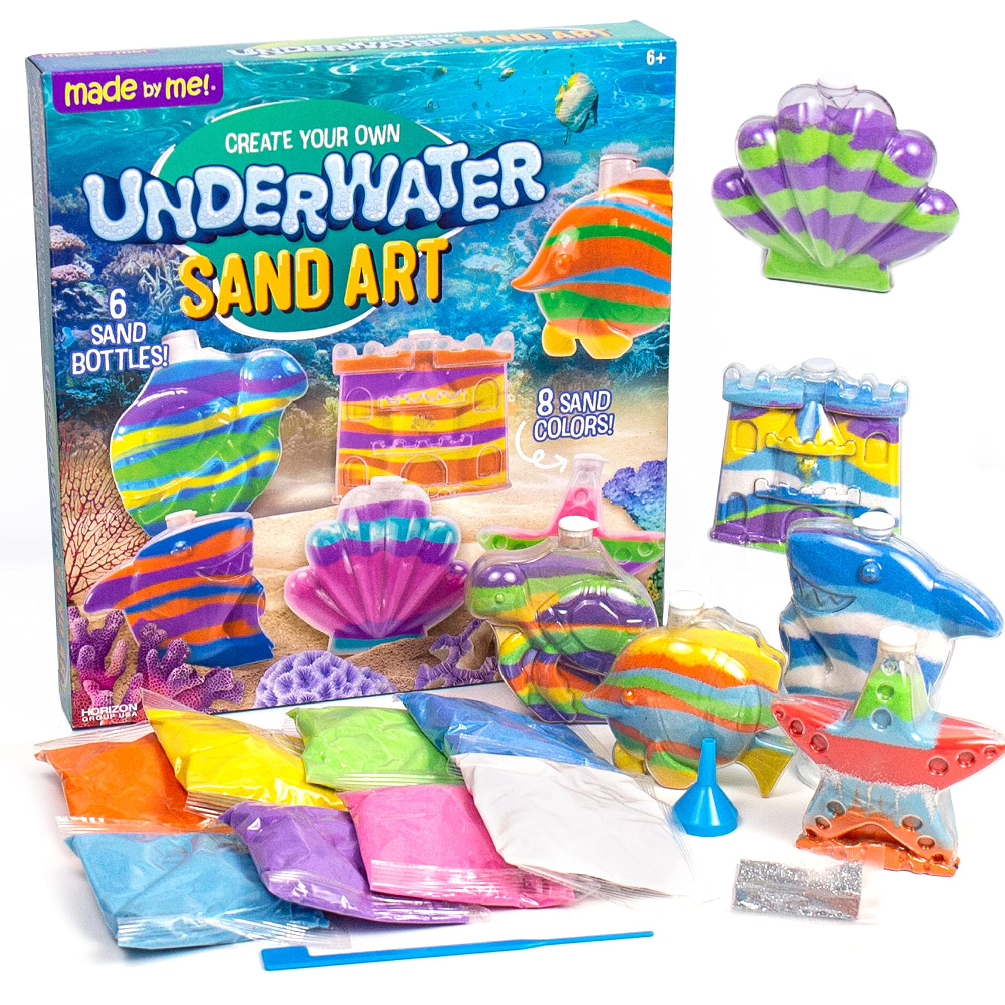Made By Me Create Your Own Underwater Sand Art, Includes 6 Ocean-Themed Bottles, 8 Sand Colors, G... | Amazon (US)