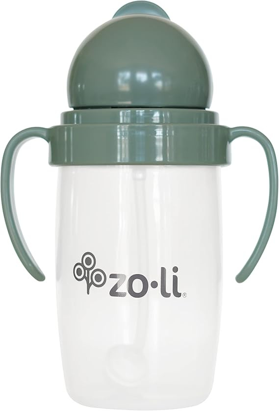 ZoLi BOT 2.0 Weighted Straw Sippy Cup Spruce Green | ZoLi Siliflex Weighted Straw Sippy Cup, BPA ... | Amazon (US)