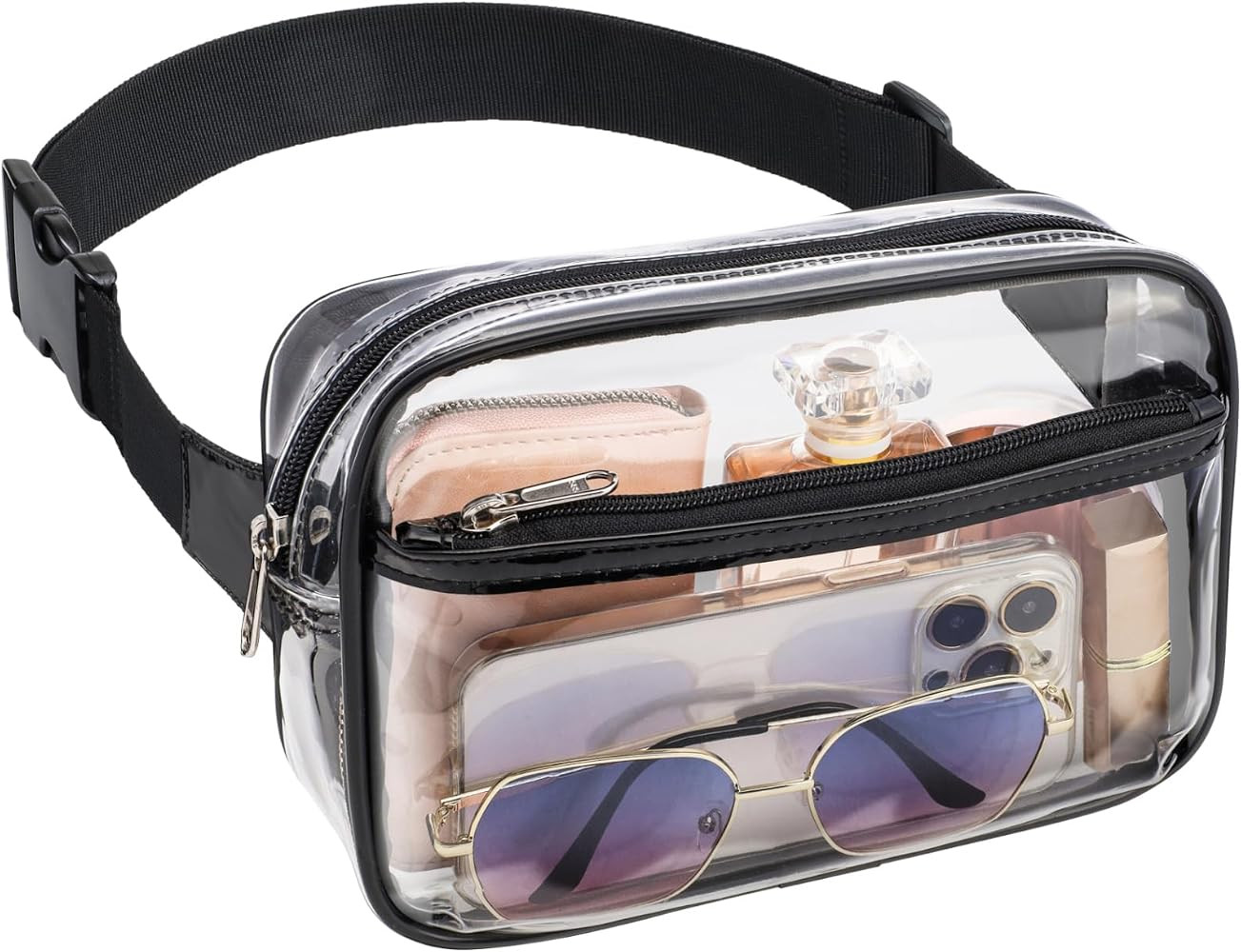 Veckle Clear Fanny Pack Stadium Approved - Plus Size 35-51 Inch Adjustable Strap Transparent Belt... | Amazon (US)