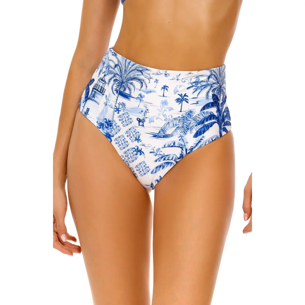 Agua Bendita Alicia Tales Reversible Bikini Bottoms in Blue/White Multicolor at Nordstrom Rack, Size X-Large | Nordstrom Rack