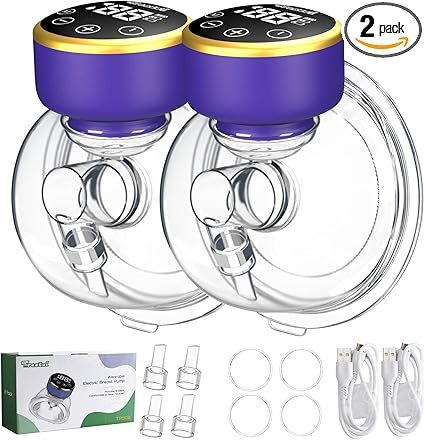 Treetoi 2 Pack Wearable Breast Pump Hands Free Electric Portable Cordless Low Noise Breast Pump w... | Amazon (US)