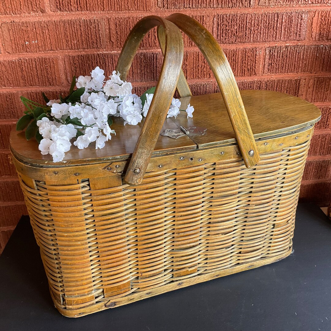 Antique Refrigerator Wicker Basket 1906 Picnic Storage Buggy Storage Bin Possibly Hawkeye - Etsy | Etsy (US)