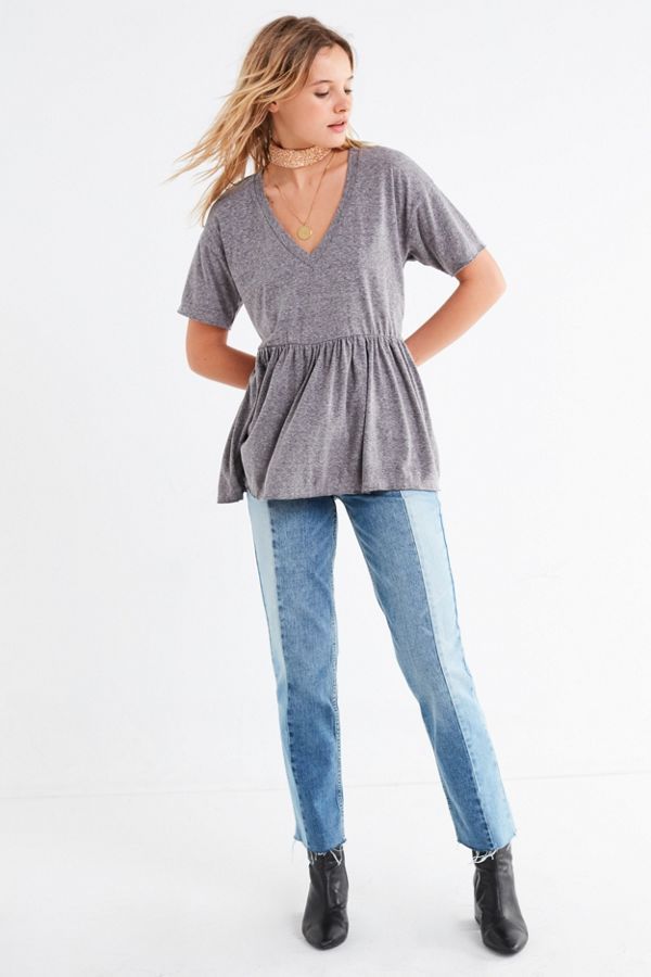 Truly Madly Deeply V-Neck Babydoll Tee | Urban Outfitters (US and RoW)