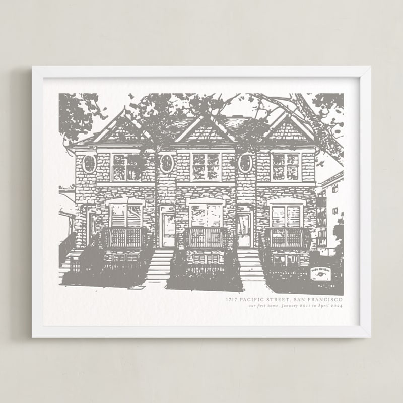 "House: Landscape Custom Letterpress Print" - Completely Custom Letterpress House Portrait Art by... | Minted