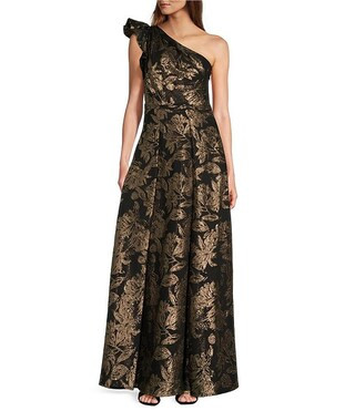 Antonio Melani Amelia Novelty Jacquard Asymmetric Neck A-Line Maxi Dress | Dillard's | Dillard's