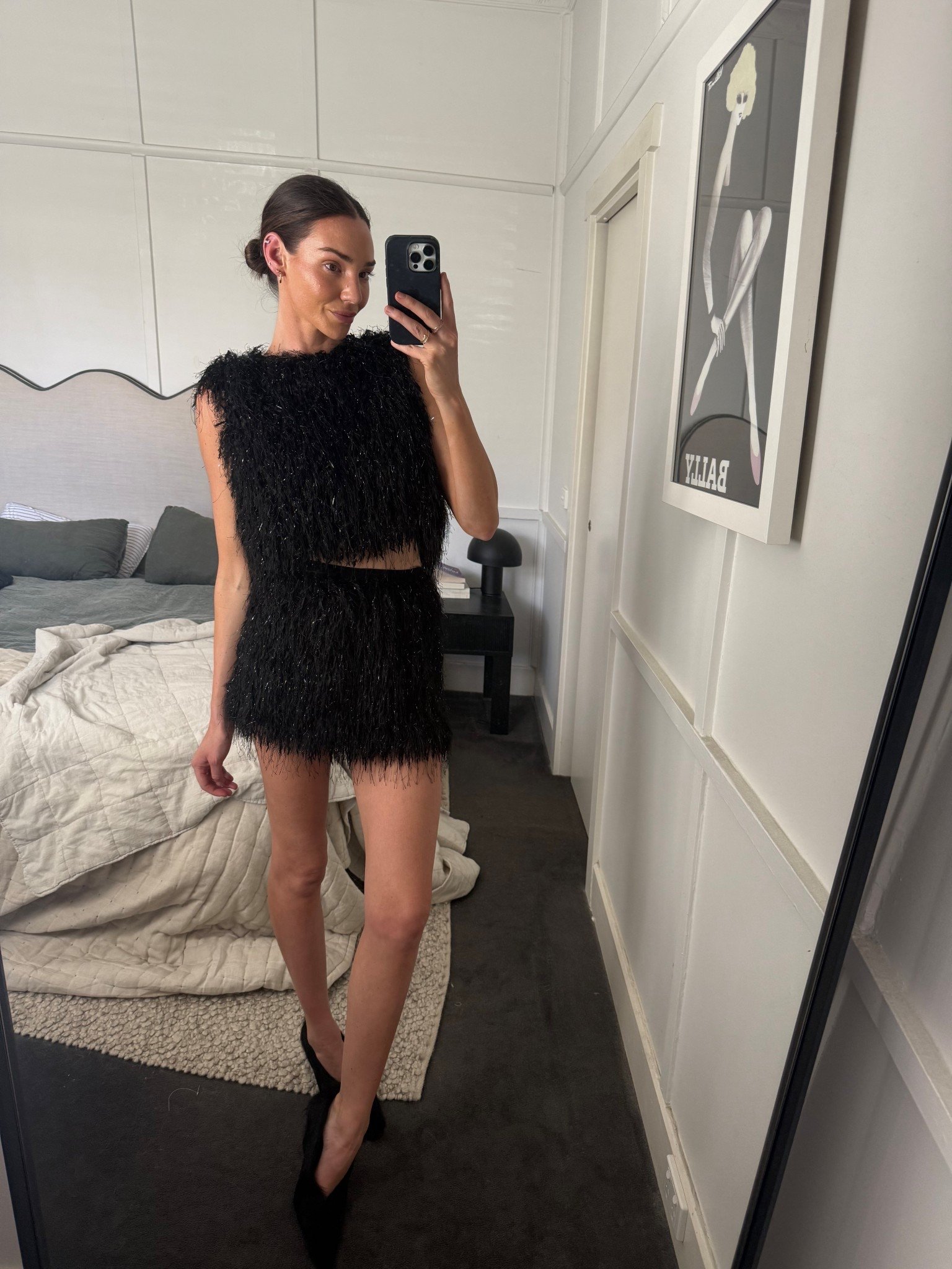A fun festive matching set for the silly season 

Fluffy cropped black top with fluffy mini skirt by Vrg grl 
Black fluffy heels by Camilla and Marc 

#LTKstyletip #LTKsummer #LTKaustralia