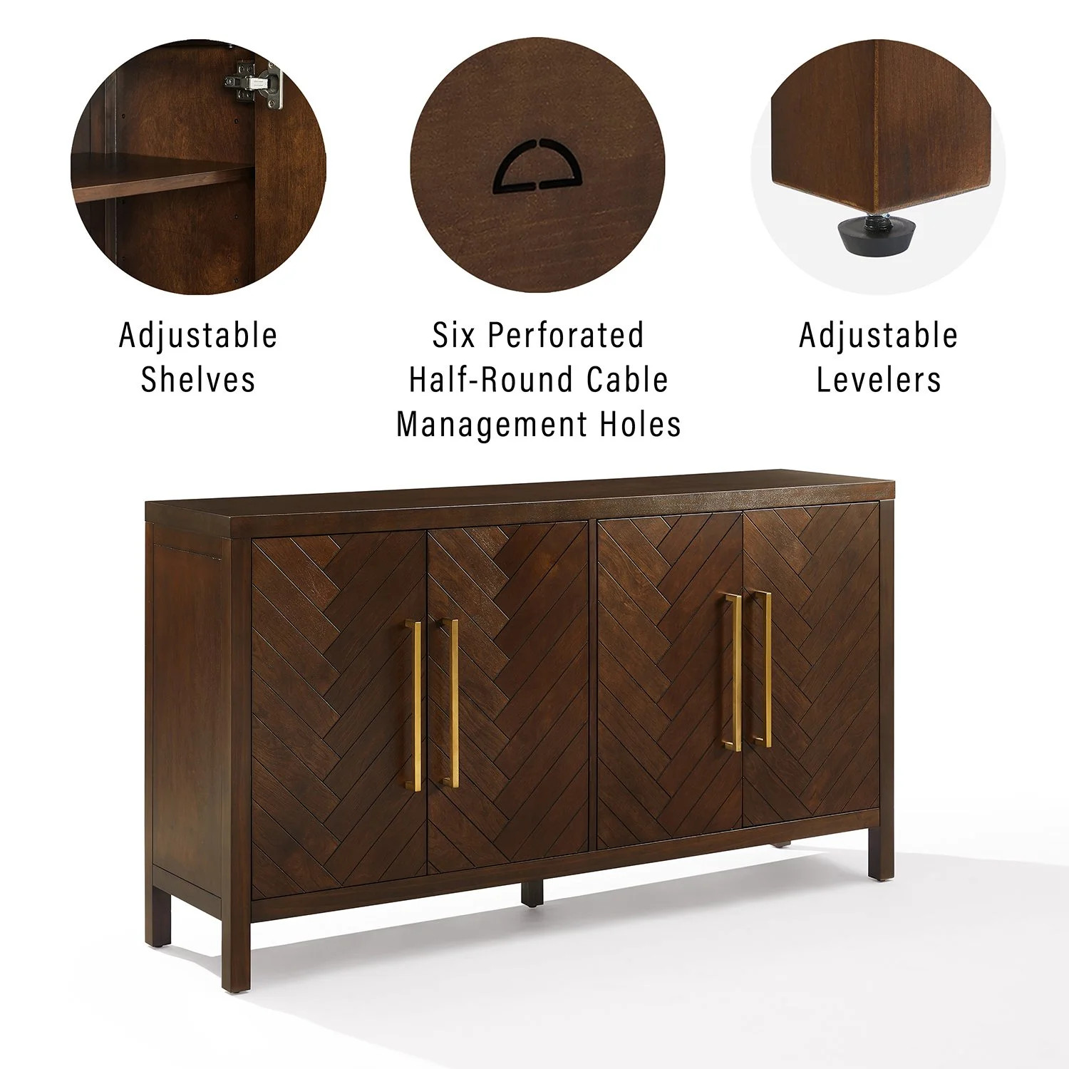 Crosley Furniture Darcy Sideboard Buffet, Dark Brown | Sam's Club
