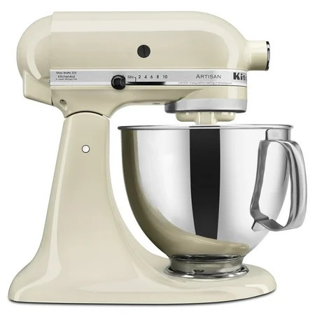 KitchenAid Artisan Series 5-Quart Tilt-Head Stand Mixer, Almond Cream with Flat Beater, Dough Hook, Whip | Walmart (US)
