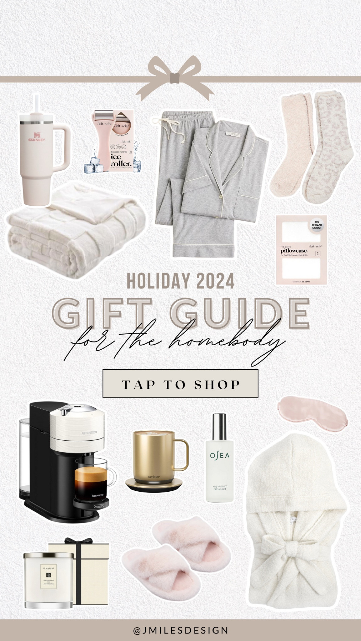 Holiday 2024 Gift Guide for the Homebody! From cozy loungewear and fluffy slippers to a luxe Nespresso machine, these gifts are perfect for anyone who loves staying in and relaxing.

#GiftGuide2024 #HolidayGifts #HomebodyEssentials #CozyVibes #SelfCareGifts #GiftIdeas #LTKGiftGuide #GiftInspo #ShopTheLook #CozySeason

#LTKGiftGuide #LTKHoliday #LTKBeauty