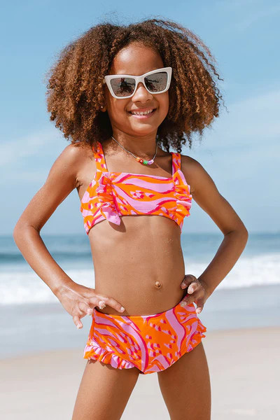 Street Art Bandeau Animal Print Girls Bikini Set | Cupshe