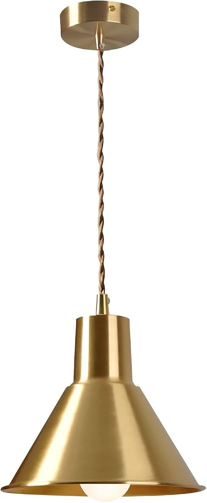 KCO Lighting Brushed Gold Pendant Lighting Modern Cone Pendant Light Brass Mini Hanging Kitchen I... | Amazon (US)