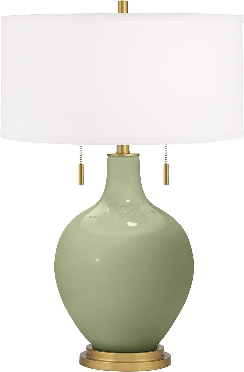 Color + Plus Majolica Green Toby Brass Accents Table Lamp | Amazon (US)