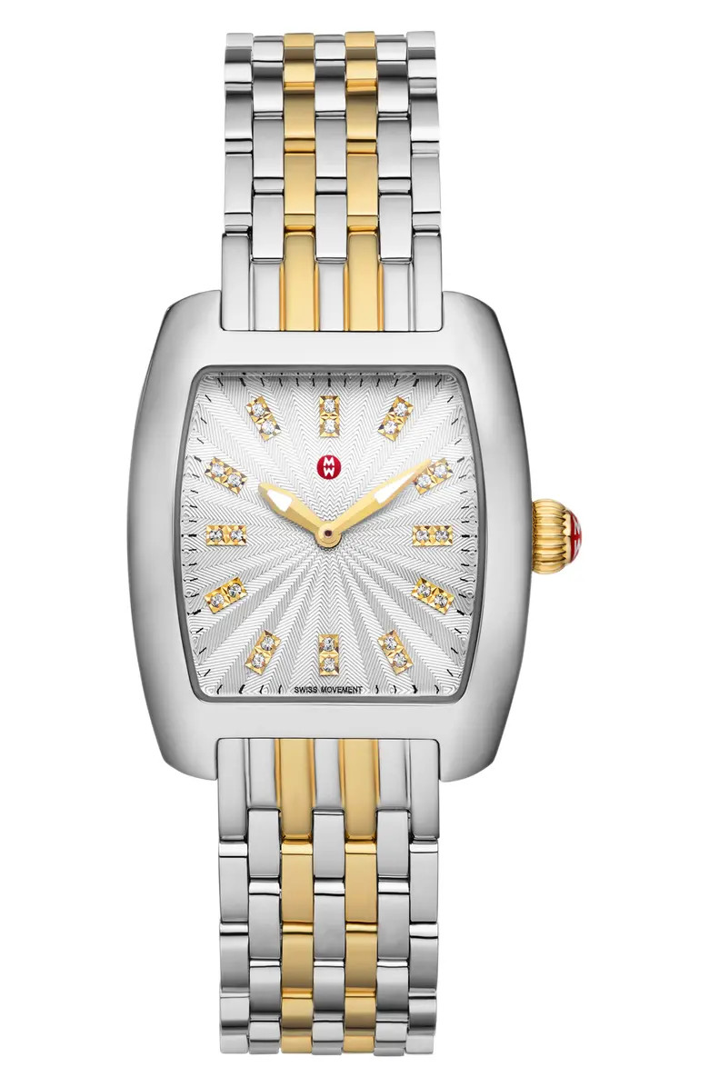 MICHELE Diamond Two Tone Bracelet Watch, 29mm | Nordstrom | Nordstrom