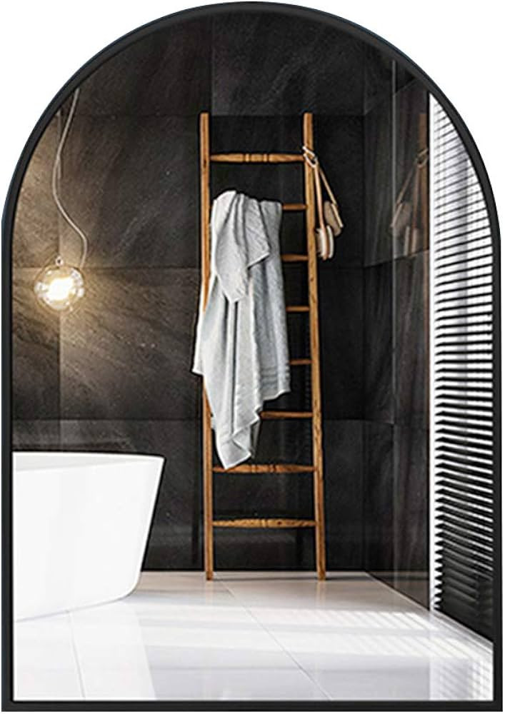 WYZQQ Wall Mirror for Bathroom, Metal Frame Wall Mounted Decorative Mirror, Modern Arched Bathroo... | Amazon (US)