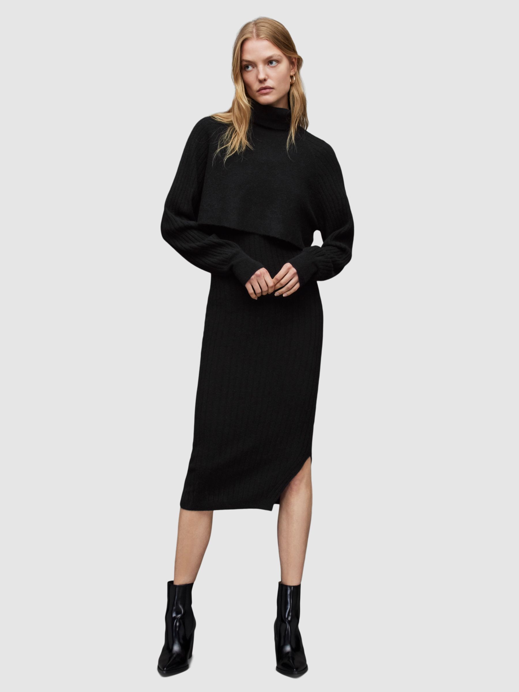 AllSaints Margot Wool Blend Knitted Dress | John Lewis (UK)