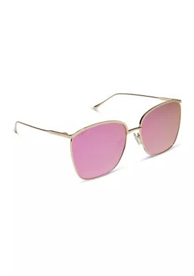 DIFF Eyewear Women's Vittoria Pink Rush Mirror Sunglasses | Belk