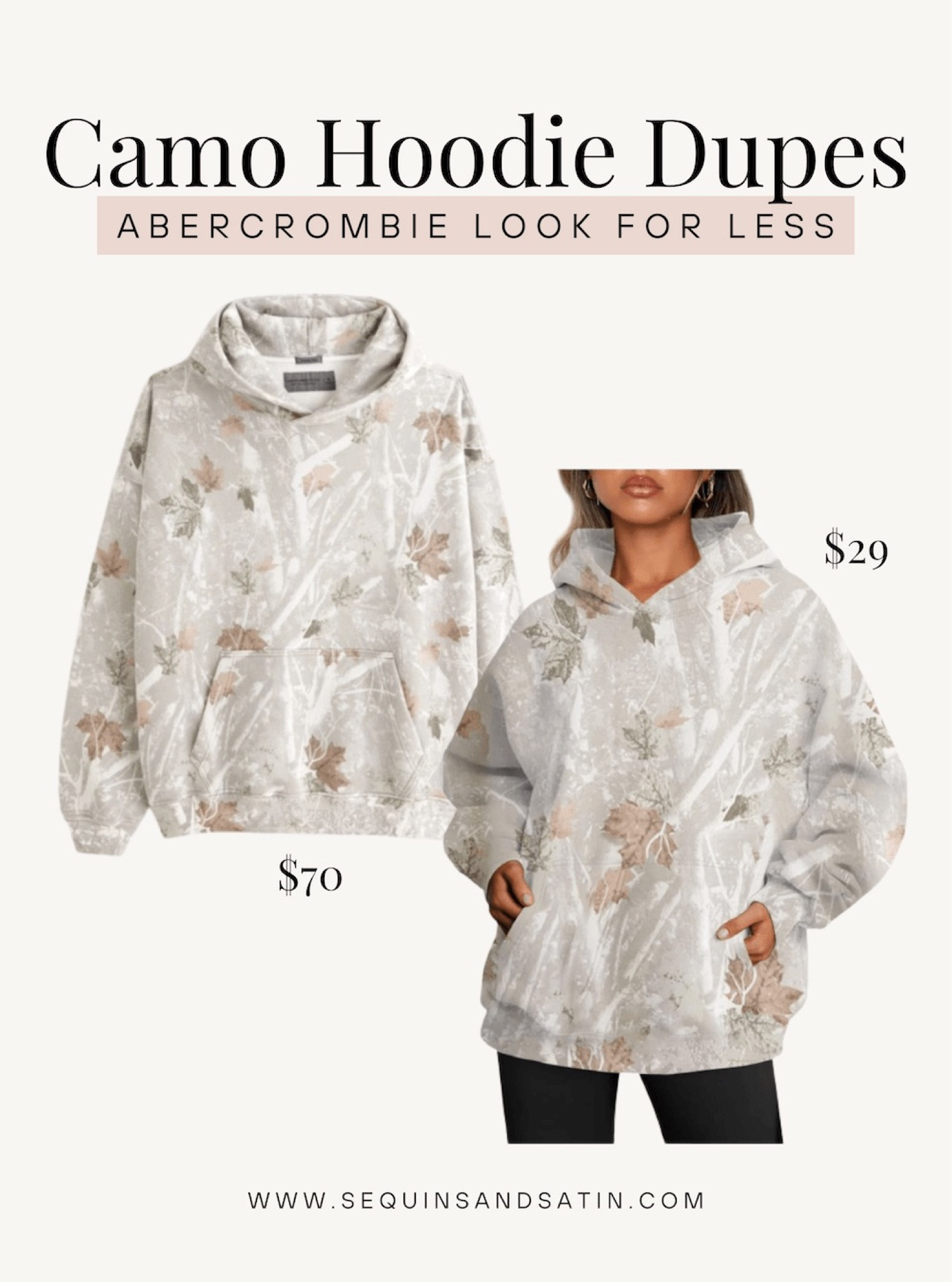 Camo Abercrombie Womens Oversized Hoodie - Jacket Hub