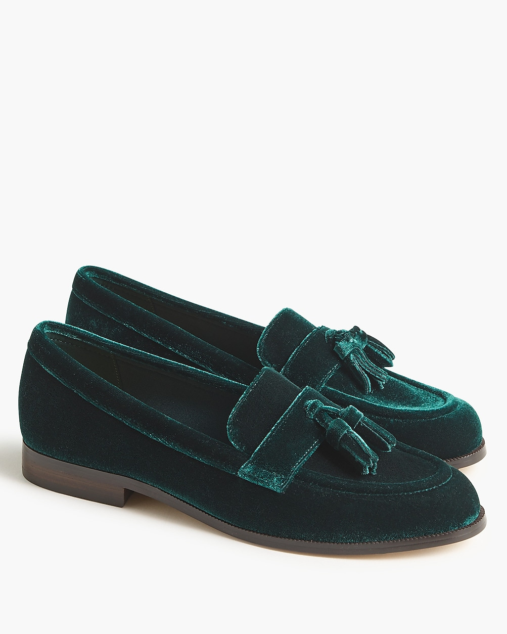Velvet tassel low-heeled loafers | J.Crew Factory