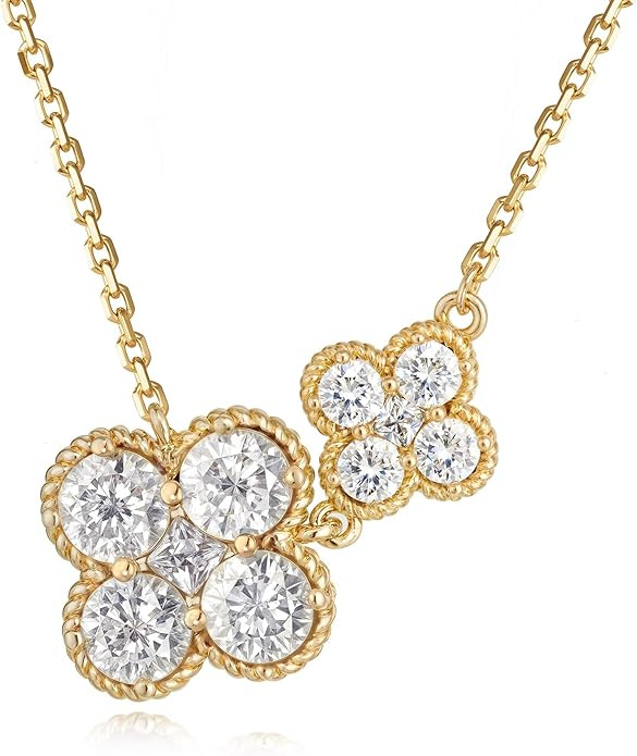 Birthstone Necklace for Women - 14K Gold Plated Clover Necklace - Four Leaf Clover Necklaces Cubi... | Amazon (US)